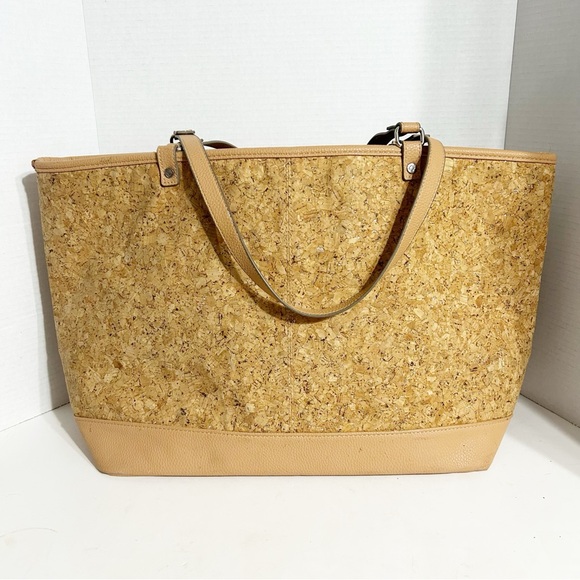 Thirty One Jewell Setter Tote / Shoulder Bag Cork Metallic Accents Faux Leather - Picture 4 of 16